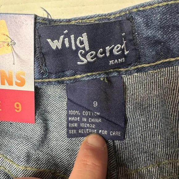 Vintage Wild Secret Womens Juniors Jeans Size‎ 9 High Rise Leg Design Y2K 90s - Picture 5 of 11